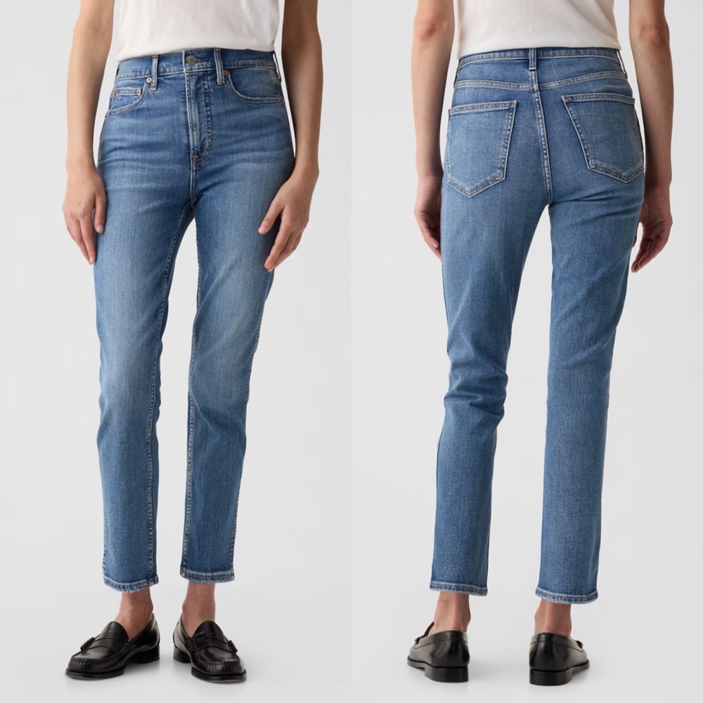 GAP Medium Indigo Cotton Stretch High Rise Vintage Slim Jeans